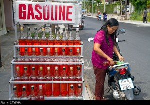 gasoline bottles